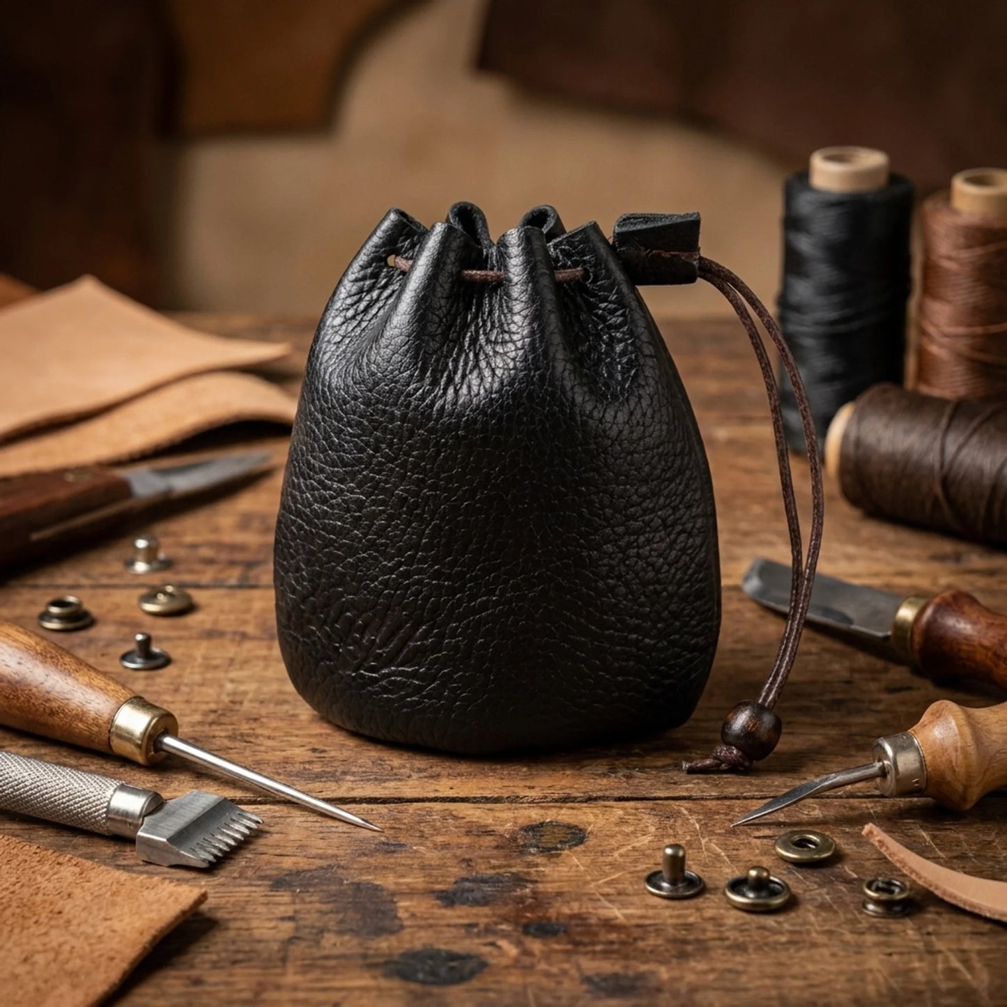 Cowhide Coin Bag