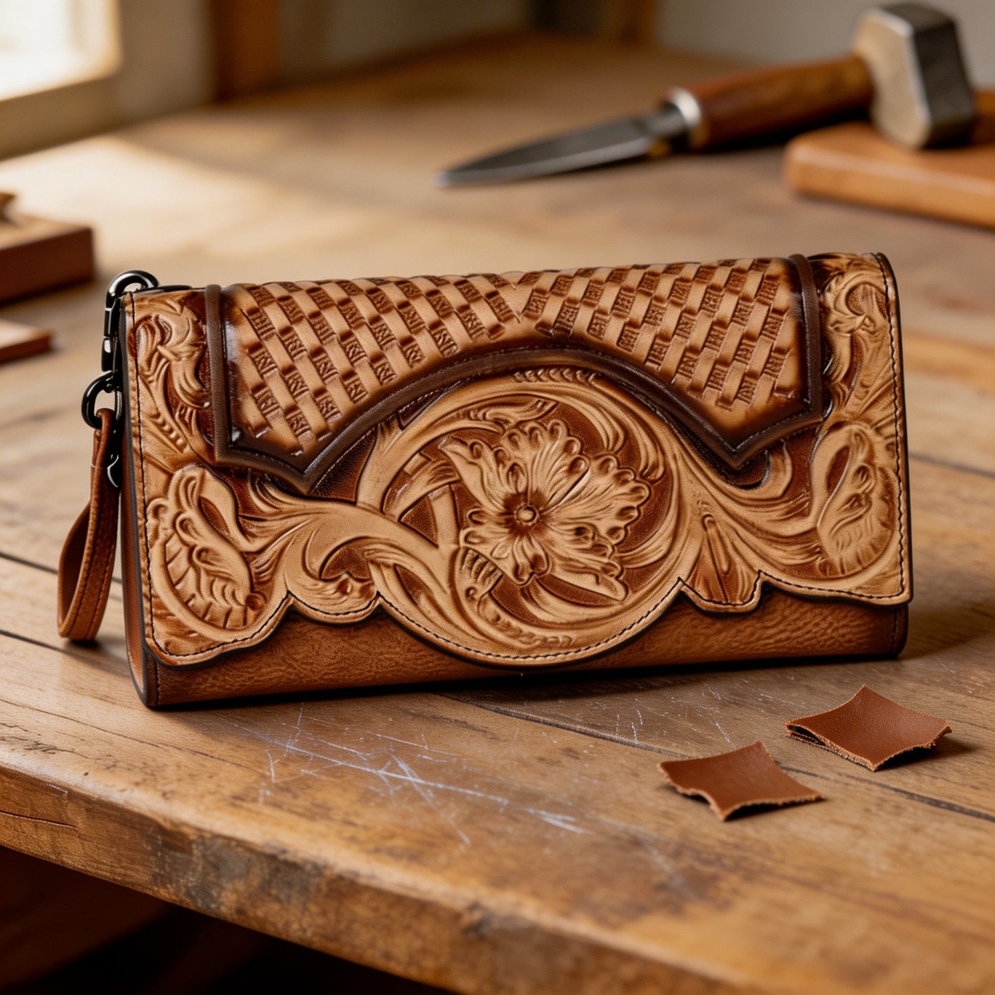 Women's Floral Cowhide Wallet